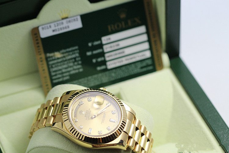UK High-Quality Rolex Day-Date II 218238 Replica Watches With Golden Bracelets Reviews