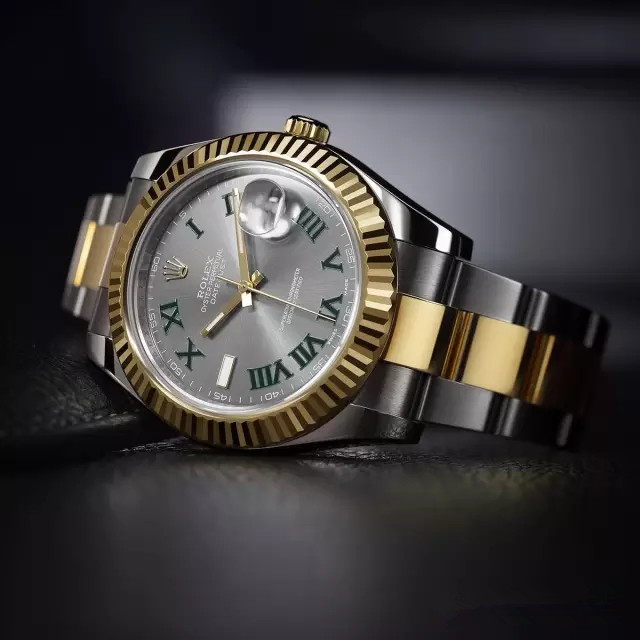 Green time scales are outstanding in grey dials copy Rolex watches.