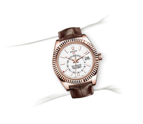 The elegant copy watches have brown straps.