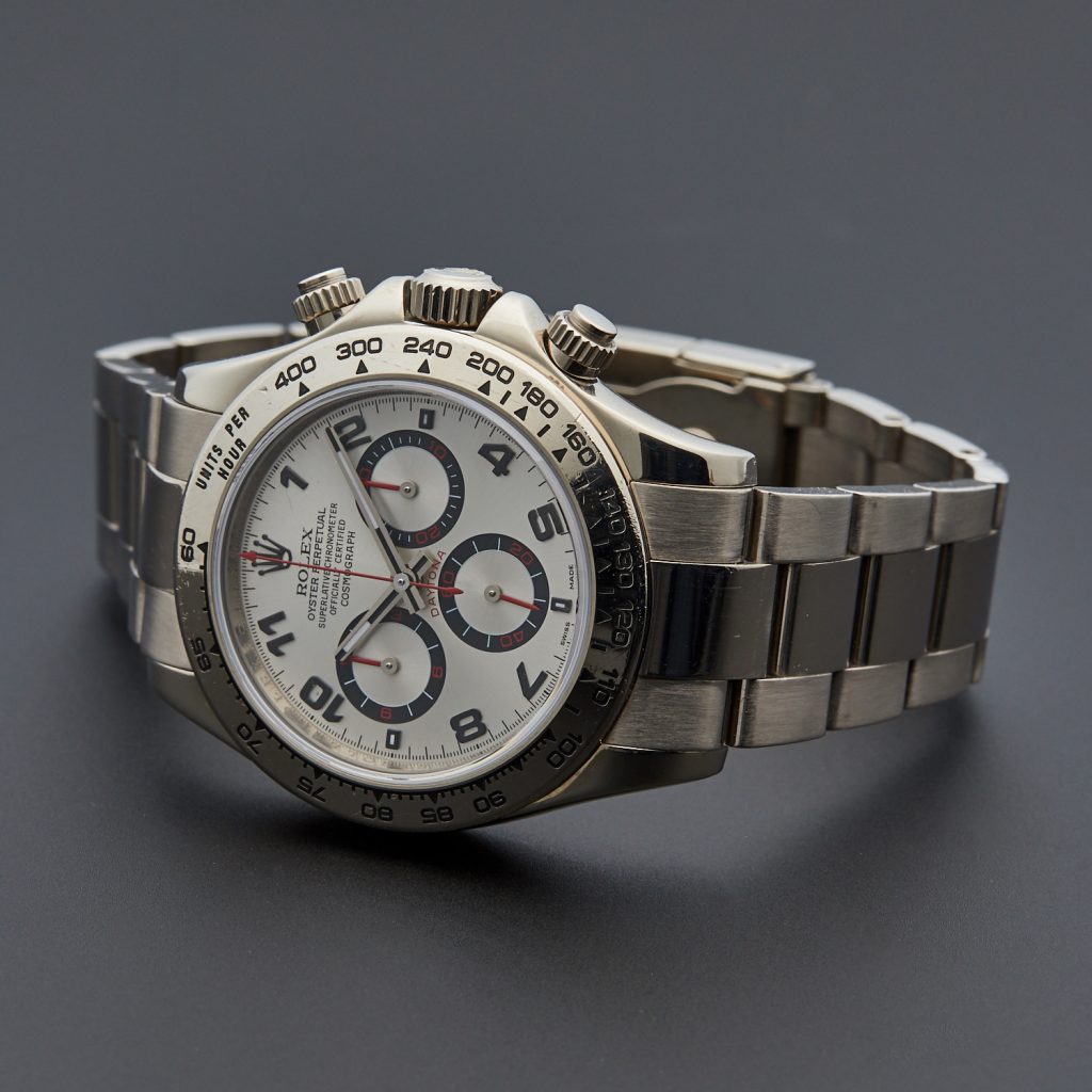 The male copy watches have white dials.