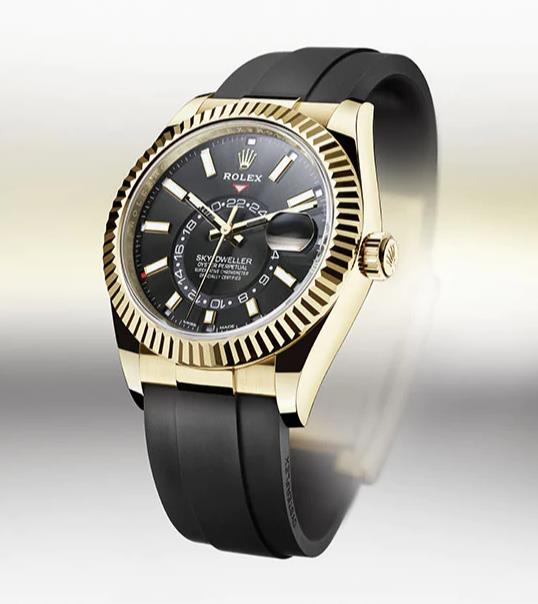 The black dial fake watch is designed for men.