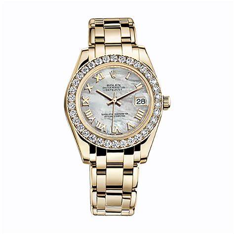 The white dial fake watch is decorated with diamonds.